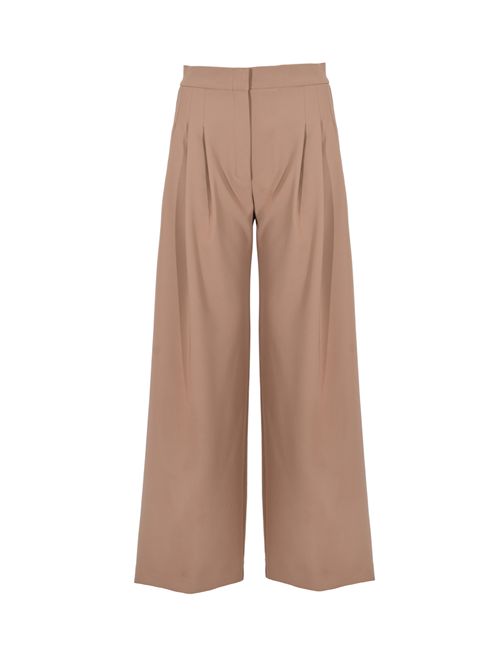 Pantalone ampio in cady con pieghe D. Exterior | 629206MOCH